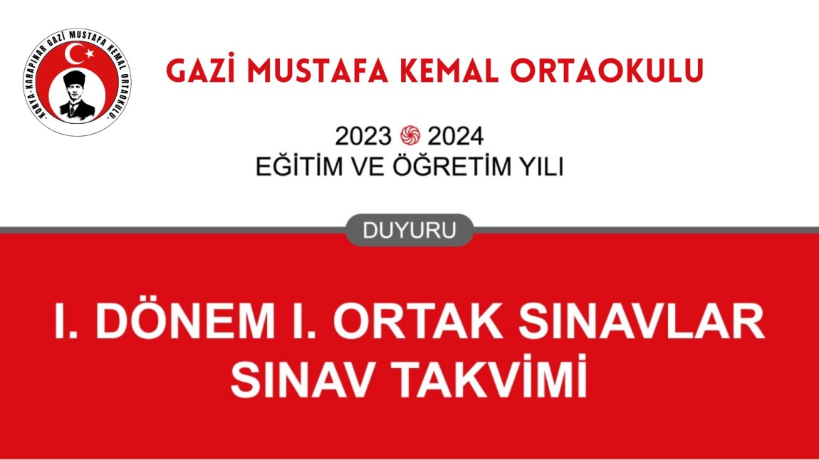 2023-2024 Eğitim Öğretim Yılı 1. Dönem, 1. Ortak Sınav Takvimi